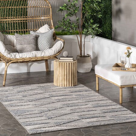 Nuloom Lorene High-Low Geometric Indoor/Outdoor Area Rug 5ft x 8ft RZPC02A-508